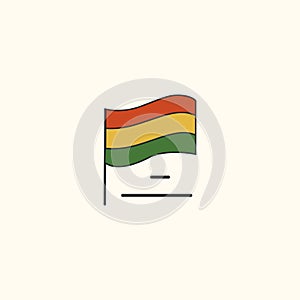 Juneteenth Pan-African flag vector icon symbolizing Black unity