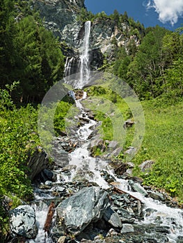 Jungfernsprung waterfalls in the Alpine landscape, Austria