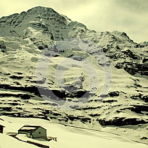 Jungfraujoch - Top of Europe in Swiss Alps.