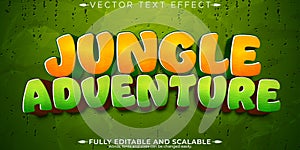 Jungle adventure text effect editable cartoon and comic text style