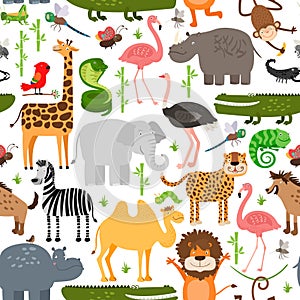 Jungle animals seamless pattern