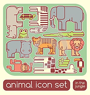 jungle animals set