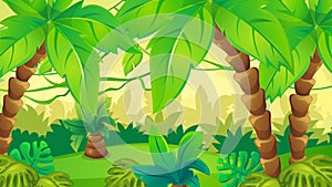 Jungle Background With Palm