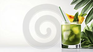 Jungle Bird cocktail isolated on white background