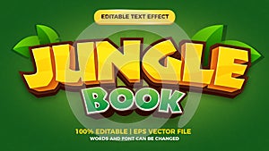 Jungle book editable text effect cartoon comic game style