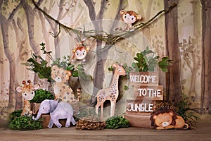 Jungle cute animals 3d custom decor photo