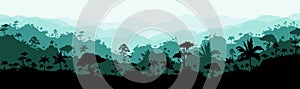 Jungle flat color vector illustration