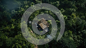 Jungle Hideaways: A Drone\'s View of Remote Homes Amidst the Wilderness