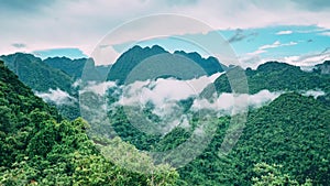 Jungle Laos Mountains Nature Clouds Forest