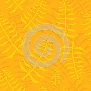 Jungle leaf seamless yellow pattern