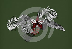 Jungle Leaves Drawing Pattern