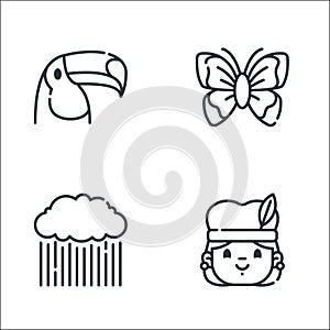 jungle line icons. linear set. quality vector line set such as aborigin, rain, butterfly photo