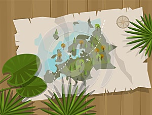 Jungle map europe cartoon adventure