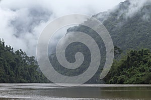 Jungle, mountains and the Nam Ou river in northern Laos
