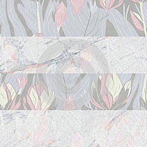 Jungle parrots and pink flamingos Wallpaper print background mosaic