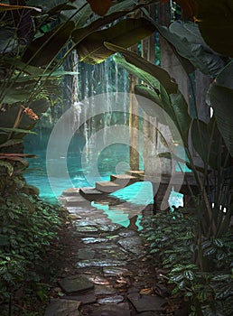 Jungle Path Fantasy Background