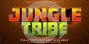 Jungle text effect, editable forest and cartoon text style