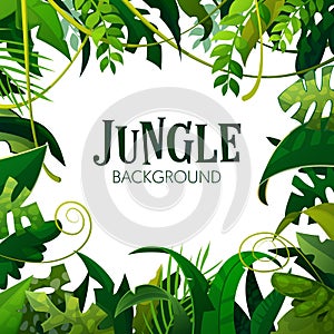 Jungle Tropical Leaves Background. Palm Trees Poster