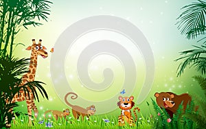 Jungle or Zoo Themed Animal Background