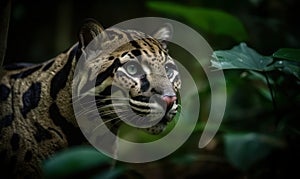 Jungles Majesty Photo of clouded leopard stealthily stalking through the lush foliage of Southeast Asian jungle. image captures