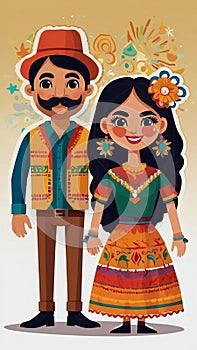 Junina Party - Couple at Party With Typical Festival Brazilian Clothes