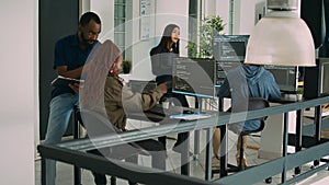 Junior developer working on terminal window to code system script