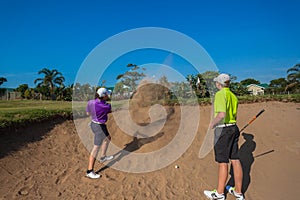 Junior Players Sand Shots Golf Practice