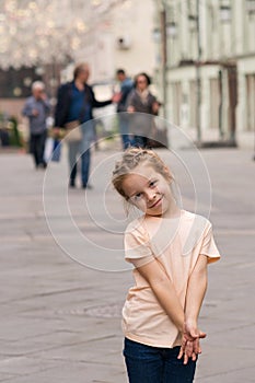 Junior schoolgirl on a walk