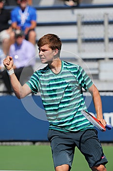 Junior tennis player Stefan Kozlov of United States in action during US Open 2014 match