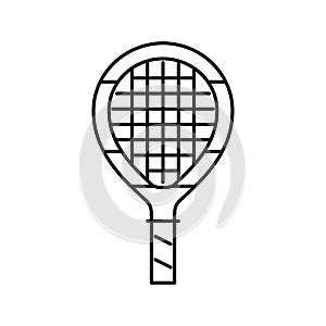 junior tennis racquet line icon vector illustration