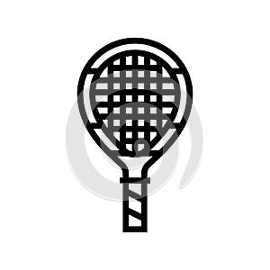 junior tennis racquet line icon vector illustration