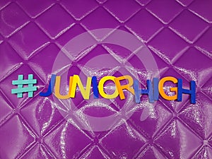 #juniorhigh junior high hashtag on a purple background