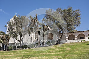 Junipero Serra museum on green hill, San diego, CA, USA