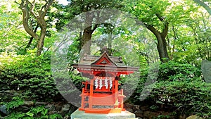 Junisha Kumano Shrine, Shinjuku, goldfish, pond, Benten, fountain