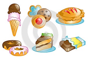 Junk food and dessert icons photo