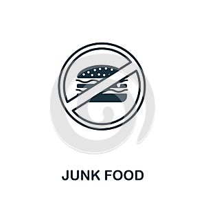 Junk Food icon. Thin outline style design from fitness icons collection. Creative Junk Food icon for web design, apps, software,