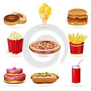 Junk food icons