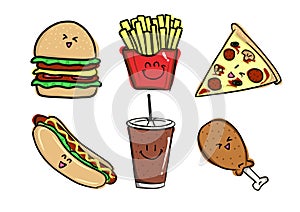 Junk food illustration fun kiddyâ€™s