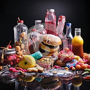 Junk food. Sugar and food additives