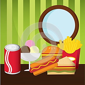 junk food. Vector illustration decorative design photo