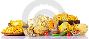 Junk Food on White Background