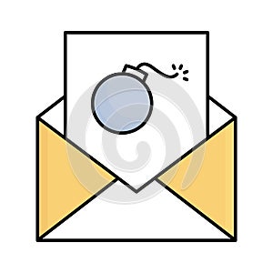 Junk mail Fill color vector icon which can easily modify or edit