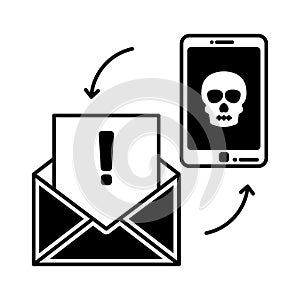 Junk mail half glyph vector icon which can easily modify or edit