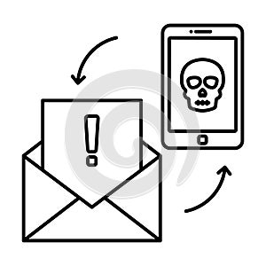 Junk mail Outline vector icon which can easily modify or edit
