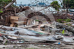 Junk site indicating disaster like tsunami, earthquake,tornado and typhoon