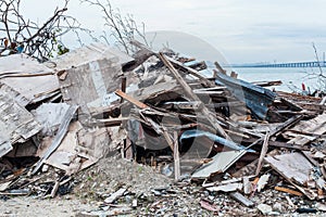 Junk site indicating disaster like tsunami, earthquake,tornado or typhoon