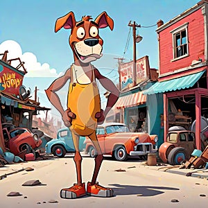 Junk yard junkyard mean dog funny face cartoon