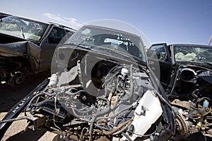 Junked cars for recycling