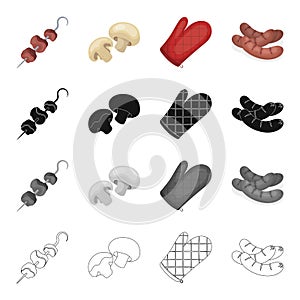 Junket, ounket, recreation and other web icon in cartoon style.Shish ,kebab, meat, icons in set collection.