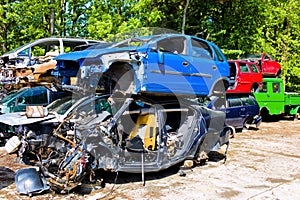 Junkyard, broken cars